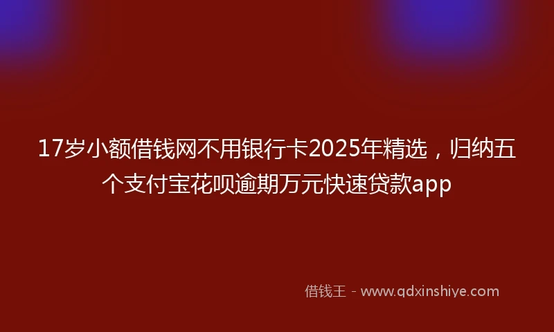17岁小额借钱网不用银行卡2025年精选，归纳五个支付宝花呗逾期万元快速贷款app