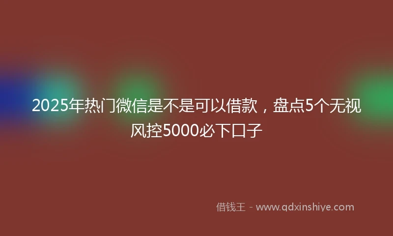 2025年热门微信是不是可以借款，盘点5个无视风控5000必下口子