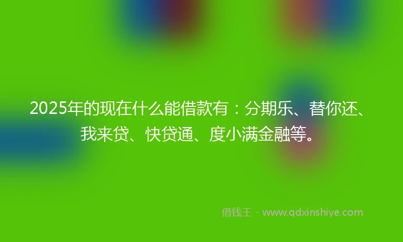 2025年的现在什么能借款有：分期乐、替你还、我来贷、快贷通、度小满金融等。