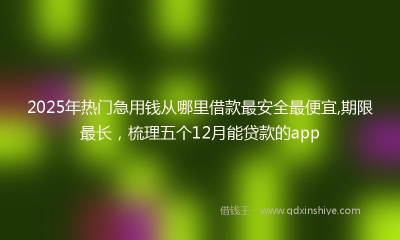 2025年热门急用钱从哪里借款最安全最便宜,期限最长，梳理五个12月能贷款的app