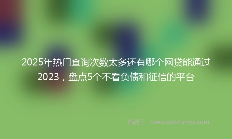 2025年热门查询次数太多还有哪个网贷能通过2023，盘点5个不看负债和征信的平台