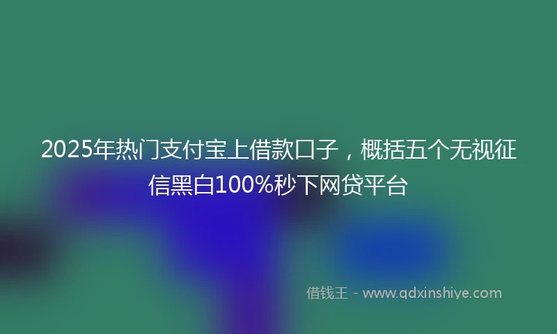 2025年热门支付宝上借款口子，概括五个无视征信黑白100%秒下网贷平台