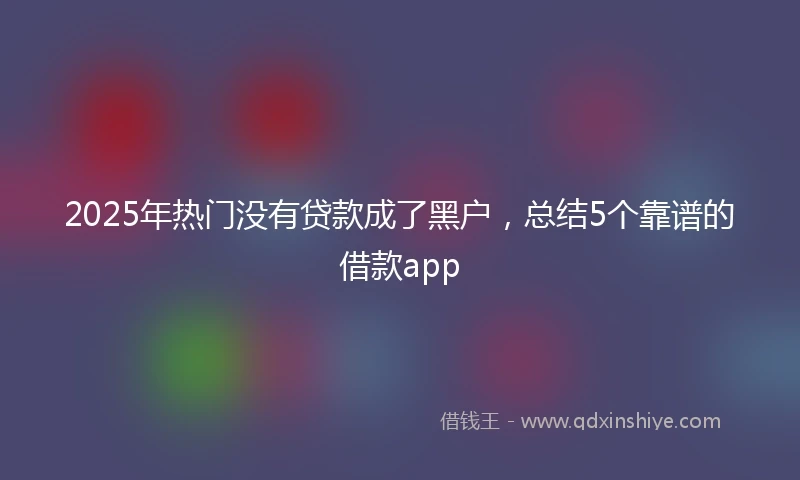 2025年热门没有贷款成了黑户，总结5个靠谱的借款app