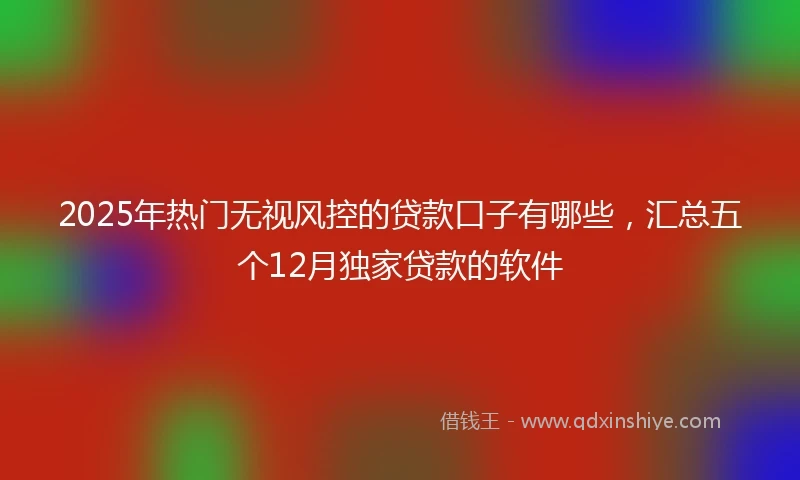 2025年热门无视风控的贷款口子有哪些，汇总五个12月独家贷款的软件