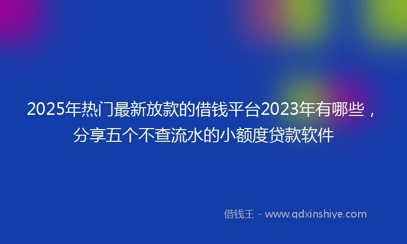 2025年热门最新放款的借钱平台2023年有哪些，分享五个不查流水的小额度贷款软件
