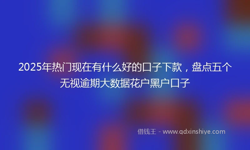 2025年热门现在有什么好的口子下款，盘点五个无视逾期大数据花户黑户口子
