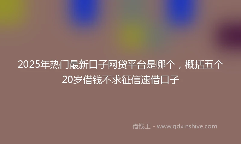 2025年热门最新口子网贷平台是哪个，概括五个20岁借钱不求征信速借口子