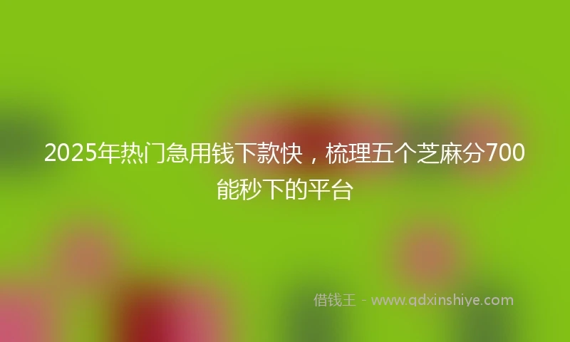 2025年热门急用钱下款快，梳理五个芝麻分700能秒下的平台