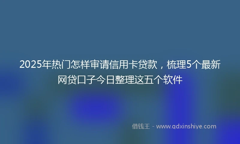 2025年热门怎样审请信用卡贷款，梳理5个最新网贷口子今日整理这五个软件