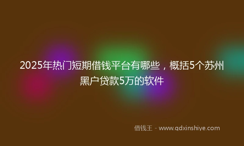2025年热门短期借钱平台有哪些，概括5个苏州黑户贷款5万的软件
