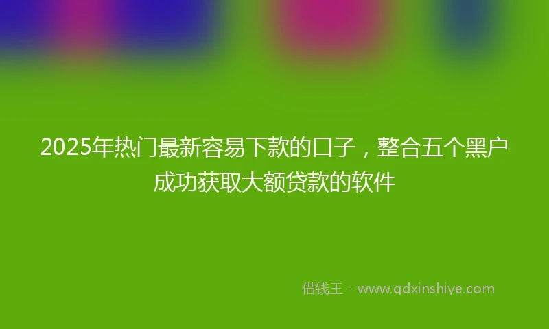 2025年热门最新容易下款的口子，整合五个黑户成功获取大额贷款的软件