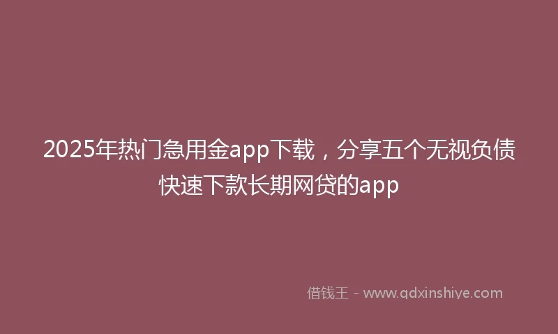2025年热门急用金app下载，分享五个无视负债快速下款长期网贷的app