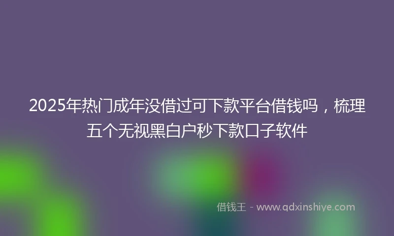 2025年热门成年没借过可下款平台借钱吗，梳理五个无视黑白户秒下款口子软件