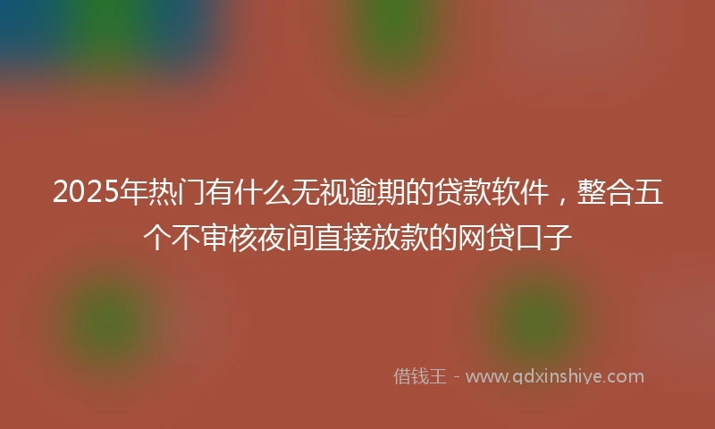 2025年热门有什么无视逾期的贷款软件，整合五个不审核夜间直接放款的网贷口子