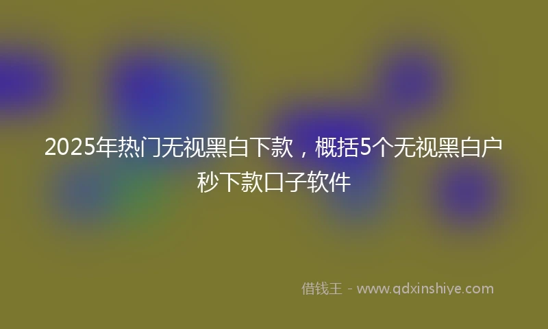 2025年热门无视黑白下款，概括5个无视黑白户秒下款口子软件