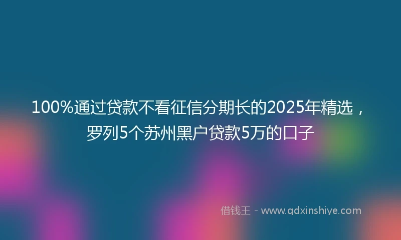 100%通过贷款不看征信分期长的2025年精选，罗列5个苏州黑户贷款5万的口子