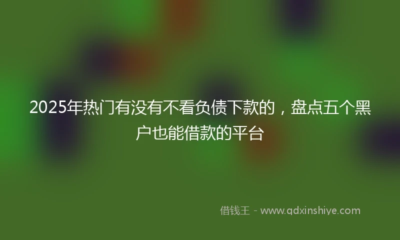 2025年热门有没有不看负债下款的，盘点五个黑户也能借款的平台