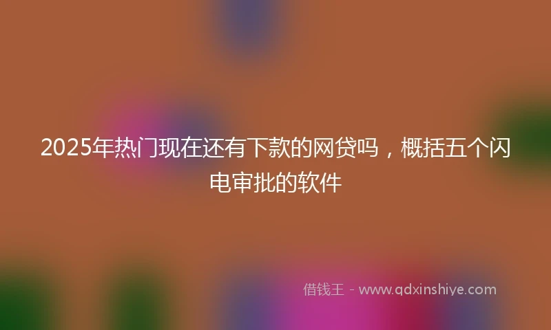 2025年热门现在还有下款的网贷吗，概括五个闪电审批的软件