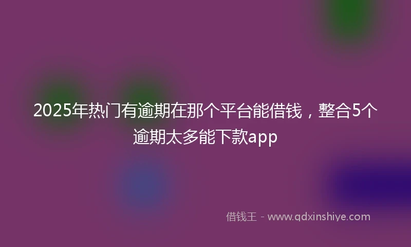 2025年热门有逾期在那个平台能借钱，整合5个逾期太多能下款app