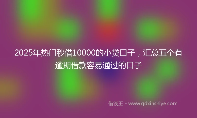 2025年热门秒借10000的小贷口子，汇总五个有逾期借款容易通过的口子
