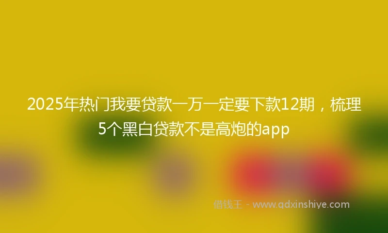 2025年热门我要贷款一万一定要下款12期，梳理5个黑白贷款不是高炮的app