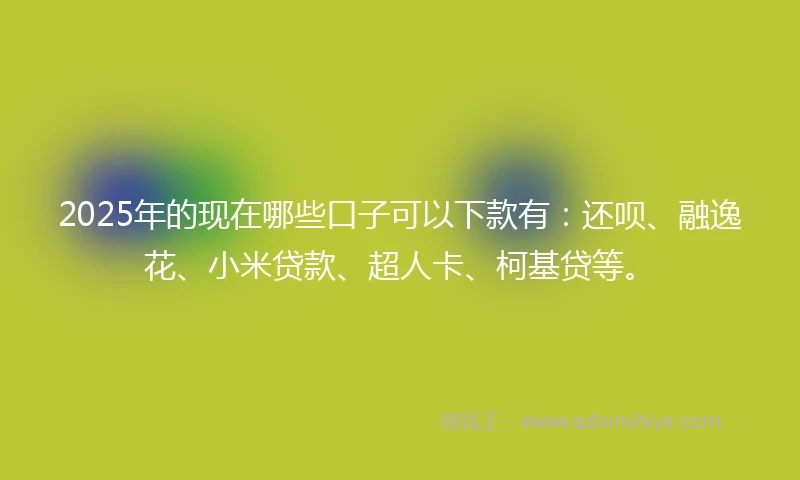 2025年的现在哪些口子可以下款有：还呗、融逸花、小米贷款、超人卡、柯基贷等。