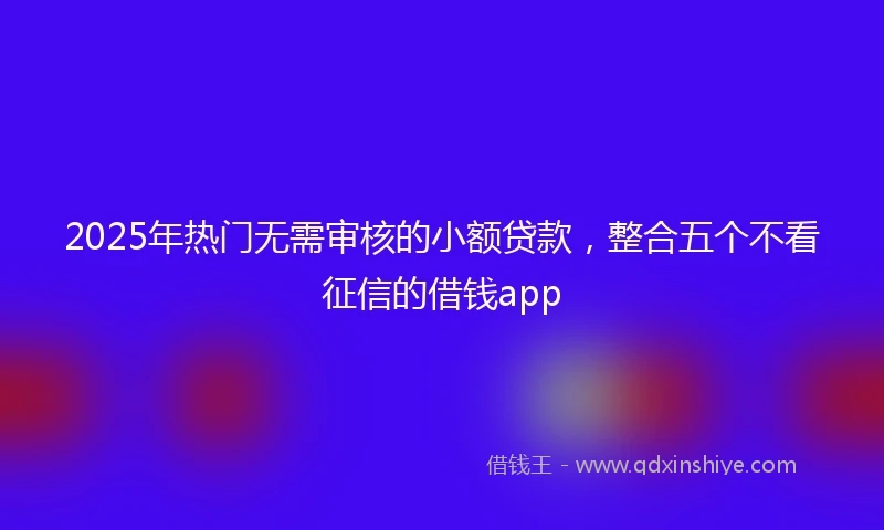 2025年热门无需审核的小额贷款，整合五个不看征信的借钱app