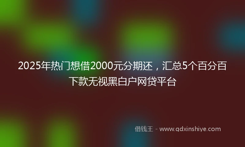 2025年热门想借2000元分期还，汇总5个百分百下款无视黑白户网贷平台