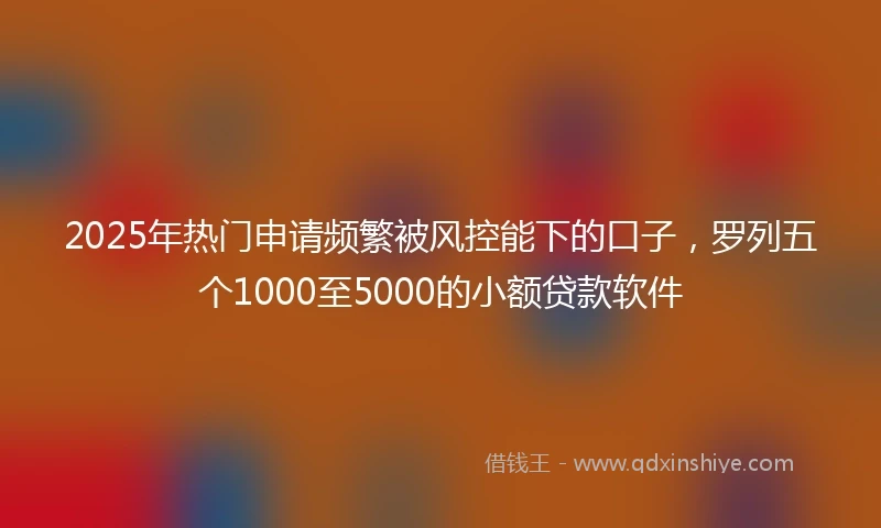 2025年热门申请频繁被风控能下的口子，罗列五个1000至5000的小额贷款软件