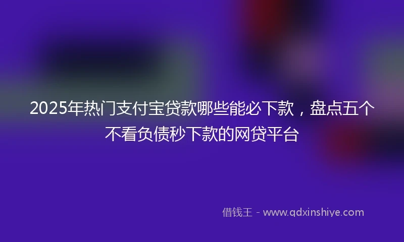 2025年热门支付宝贷款哪些能必下款，盘点五个不看负债秒下款的网贷平台
