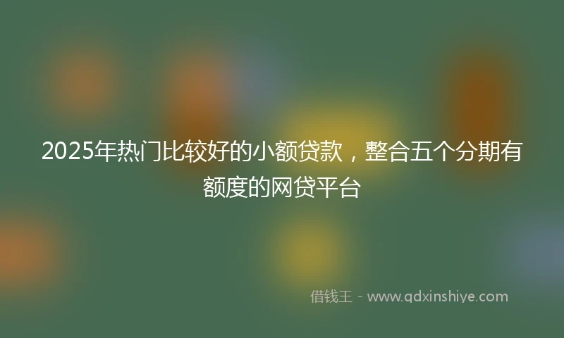 2025年热门比较好的小额贷款，整合五个分期有额度的网贷平台