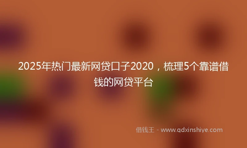 2025年热门最新网贷口子2020，梳理5个靠谱借钱的网贷平台