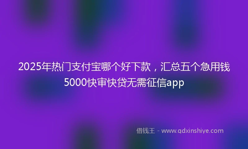 2025年热门支付宝哪个好下款，汇总五个急用钱5000快审快贷无需征信app