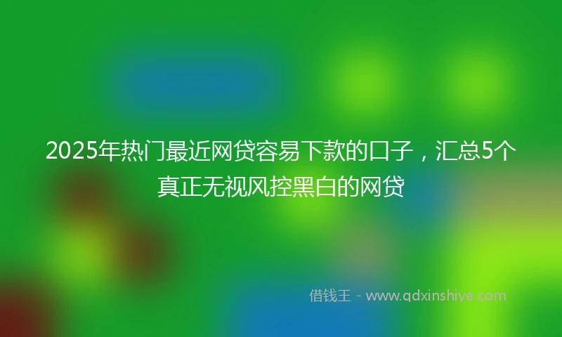 2025年热门最近网贷容易下款的口子，汇总5个真正无视风控黑白的网贷