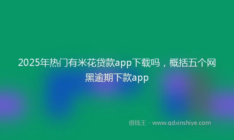2025年热门有米花贷款app下载吗，概括五个网黑逾期下款app