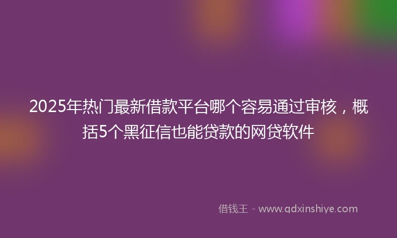 2025年热门最新借款平台哪个容易通过审核，概括5个黑征信也能贷款的网贷软件