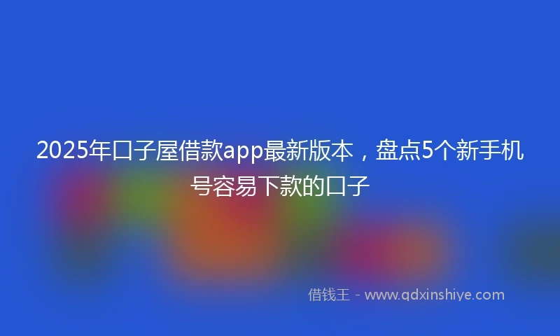 2025年口子屋借款app最新版本，盘点5个新手机号容易下款的口子