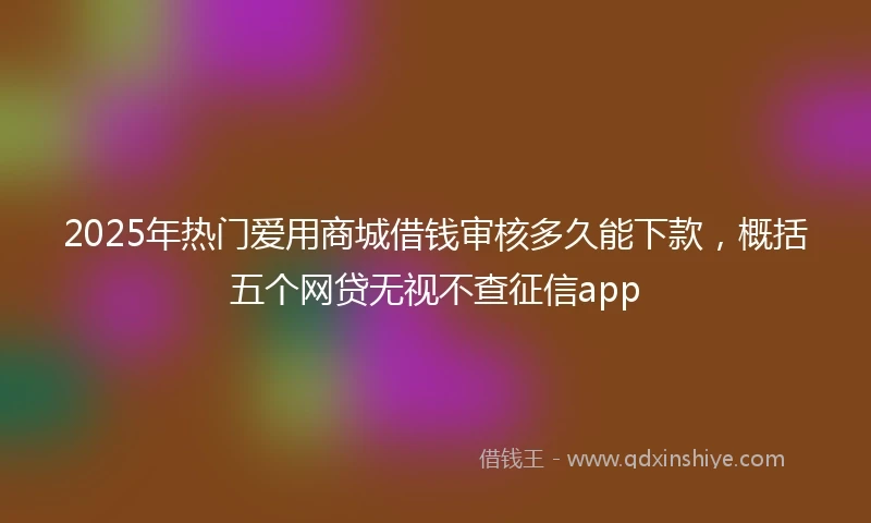 2025年热门爱用商城借钱审核多久能下款，概括五个网贷无视不查征信app
