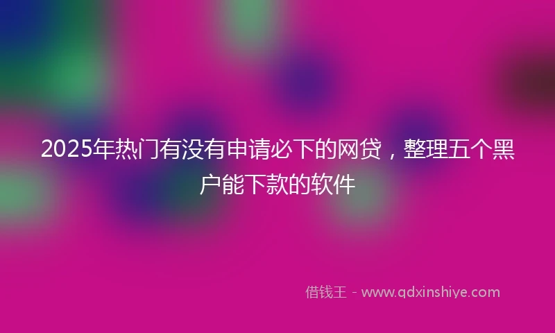 2025年热门有没有申请必下的网贷，整理五个黑户能下款的软件