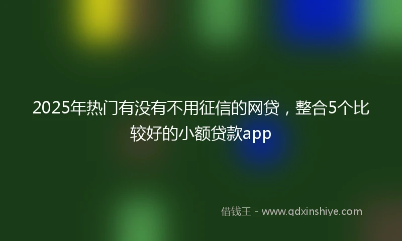 2025年热门有没有不用征信的网贷，整合5个比较好的小额贷款app