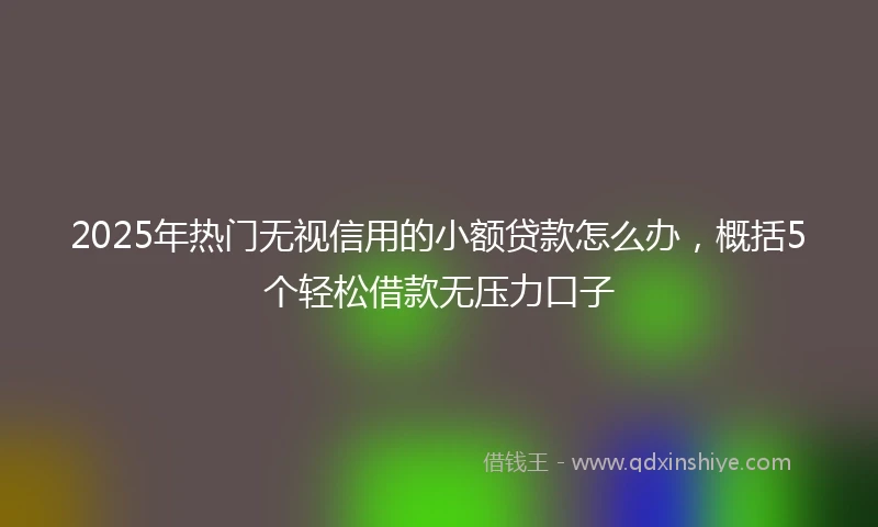 2025年热门无视信用的小额贷款怎么办，概括5个轻松借款无压力口子