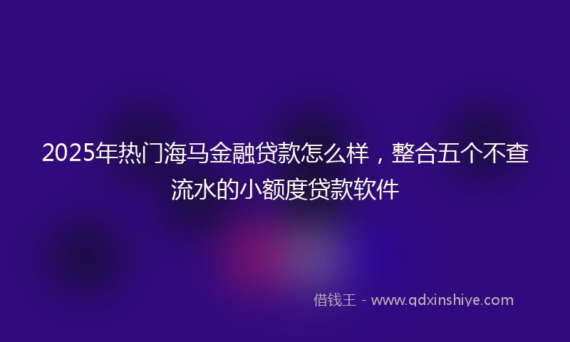 2025年热门海马金融贷款怎么样，整合五个不查流水的小额度贷款软件