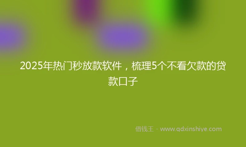 2025年热门秒放款软件，梳理5个不看欠款的贷款口子
