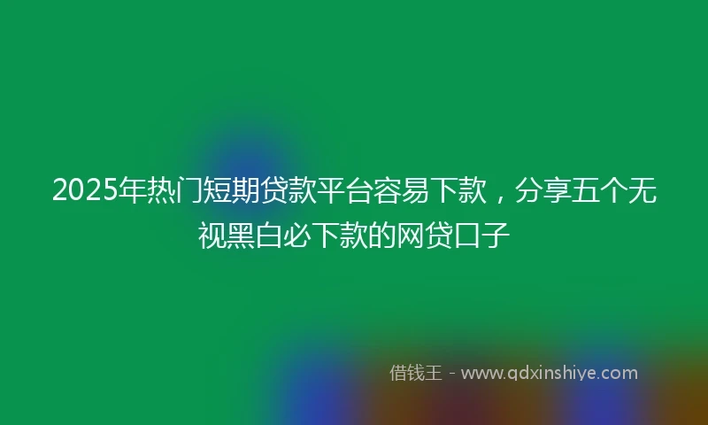 2025年热门短期贷款平台容易下款，分享五个无视黑白必下款的网贷口子