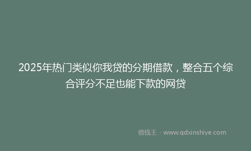 2025年热门类似你我贷的分期借款，整合五个综合评分不足也能下款的网贷