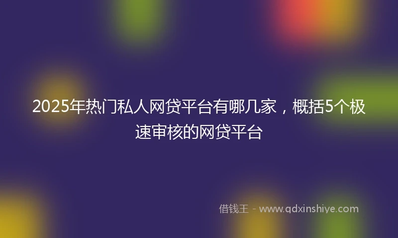 2025年热门私人网贷平台有哪几家，概括5个极速审核的网贷平台