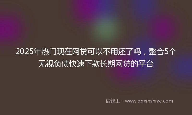 2025年热门现在网贷可以不用还了吗，整合5个无视负债快速下款长期网贷的平台