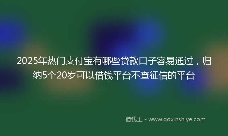 2025年热门支付宝有哪些贷款口子容易通过，归纳5个20岁可以借钱平台不查征信的平台