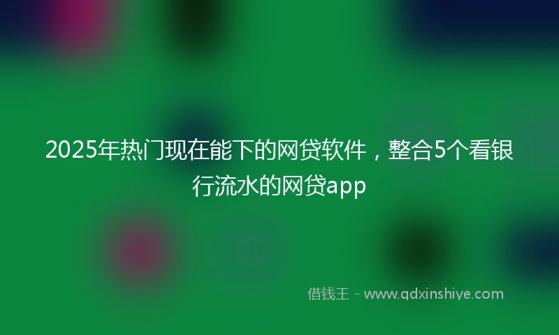 2025年热门现在能下的网贷软件，整合5个看银行流水的网贷app