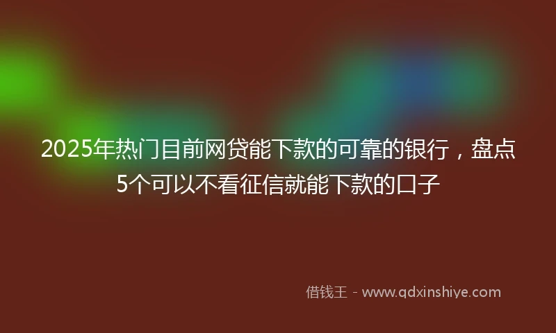 2025年热门目前网贷能下款的可靠的银行，盘点5个可以不看征信就能下款的口子